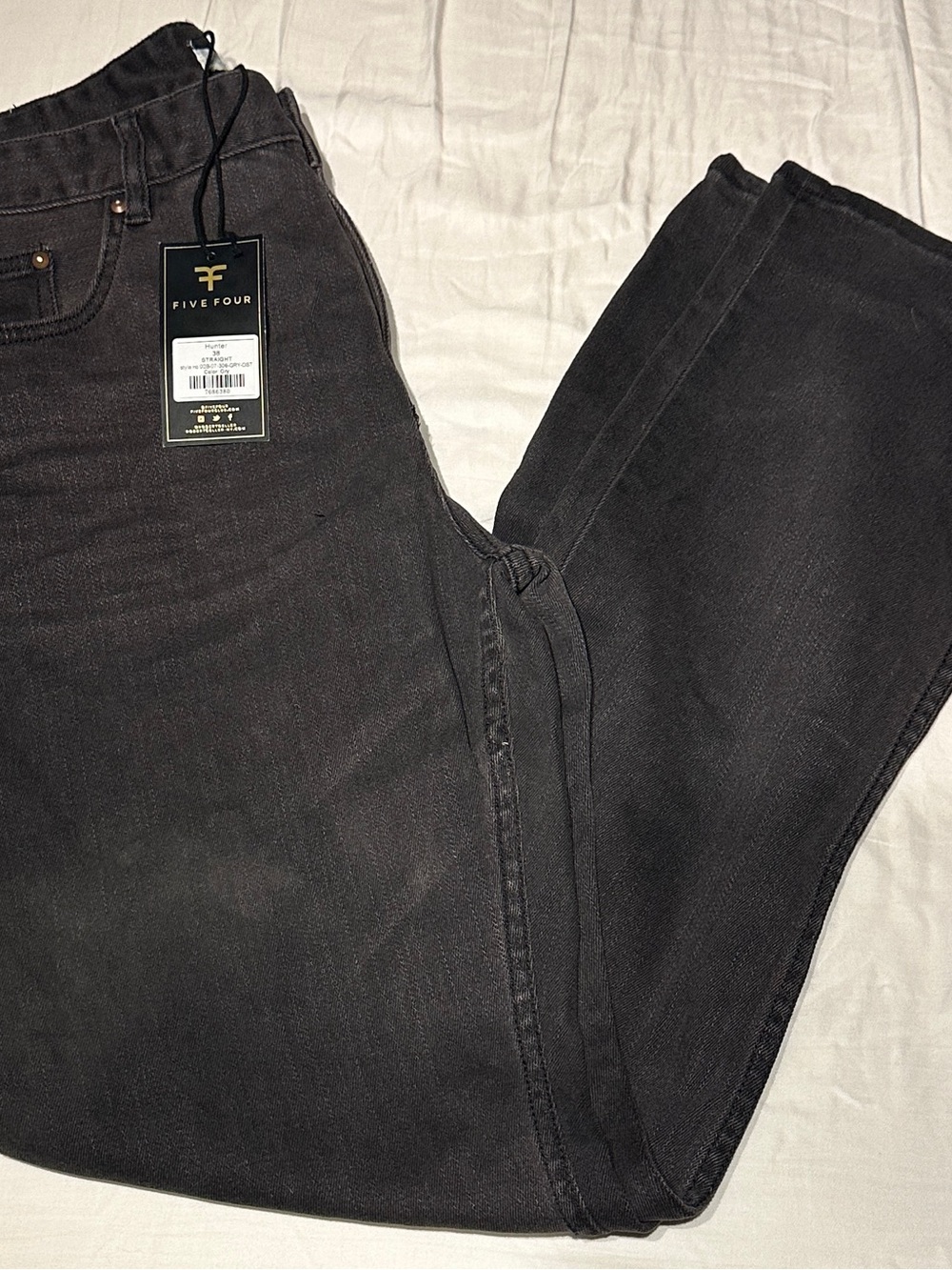 NWT Five Four x Robert Geller Hunter Straight Gray/Black Jeans Size 38